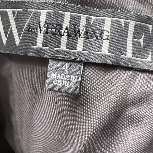 White by Vera Wang Bubble Hem Formal Dress Strapless Tulle Gray Size 4 - Picture 5 of 8